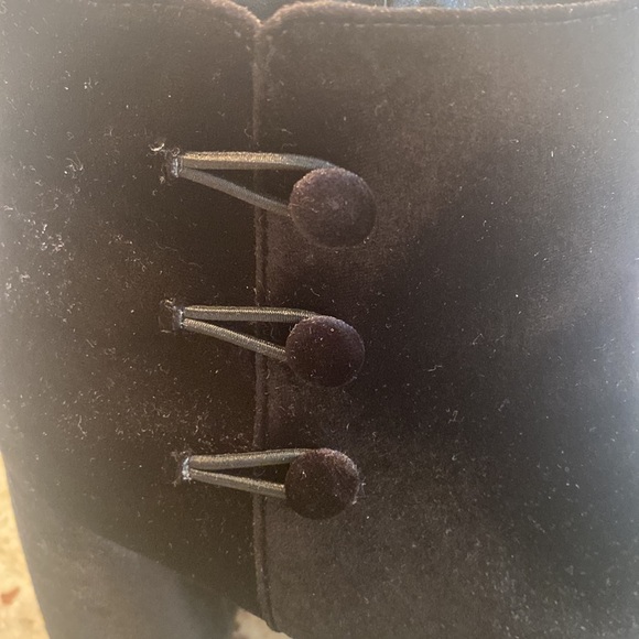 Nine West black velvet booties with side zip and 3 button accent. Size 7 - Picture 2 of 8